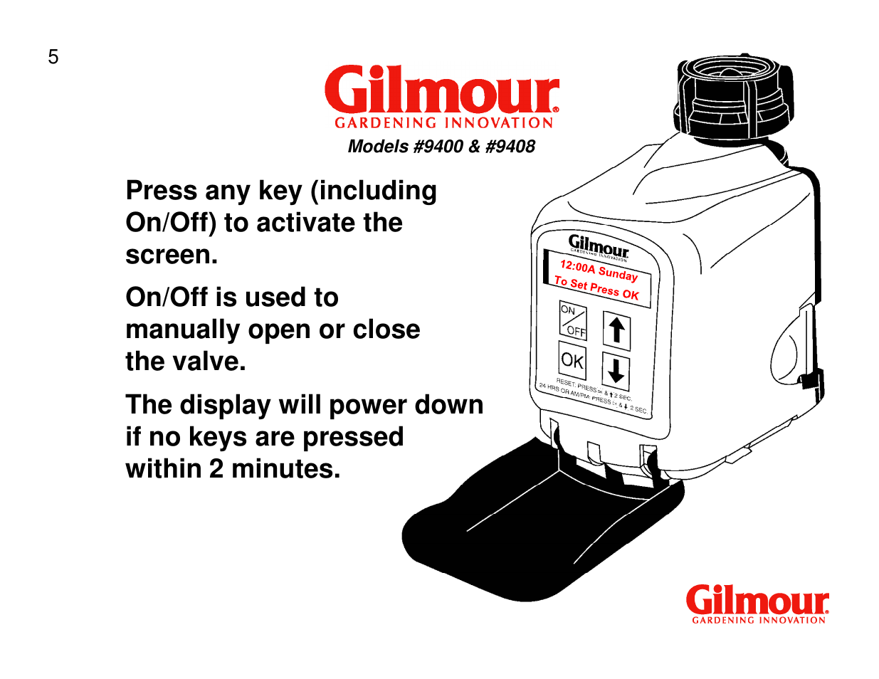 Detailed setup, Detailed set up | Gilmour 9400 User Manual | Page 5 / 35