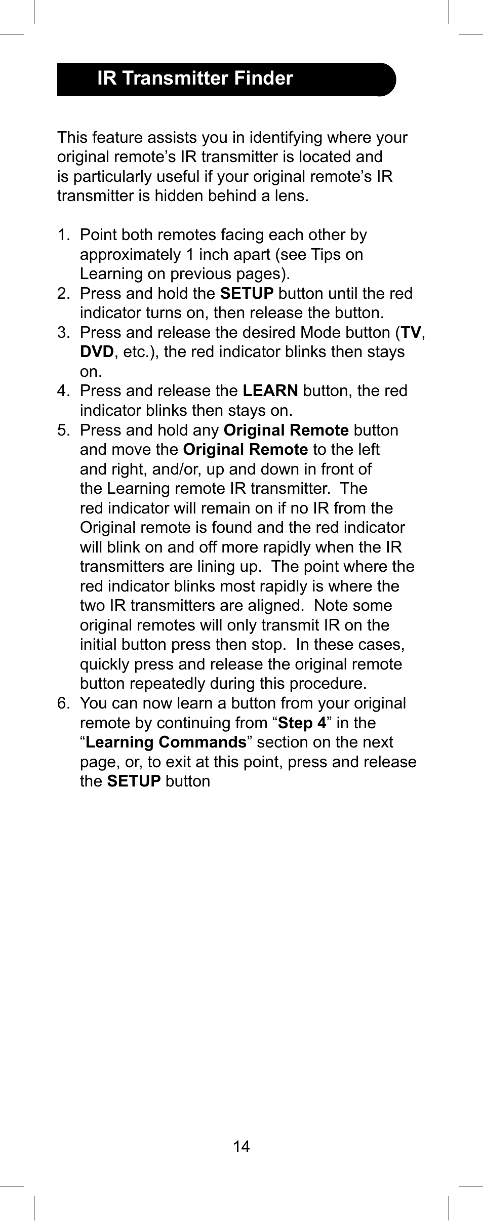 Ir transmitter finder | GE Capital 24959 User Manual | Page 14 / 20