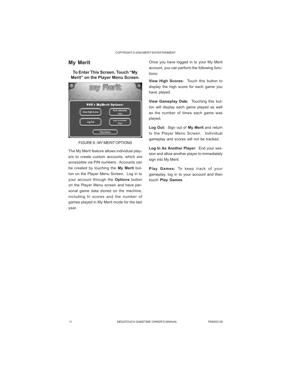 My merit | GameTime PM0503-08 User Manual | Page 13 / 34