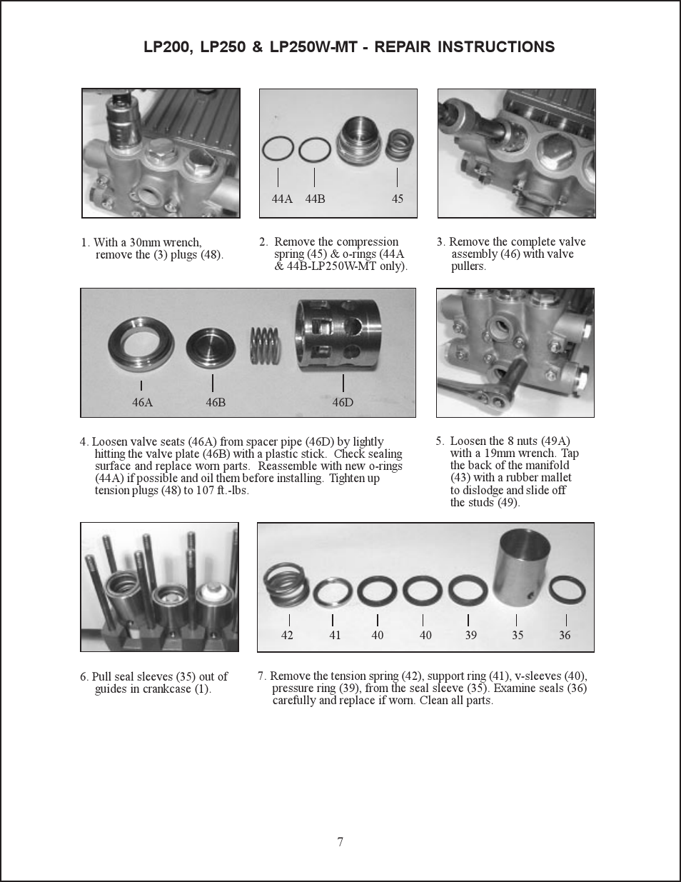 Repair instructions | Giant LP250W-MT User Manual | Page 7 / 12