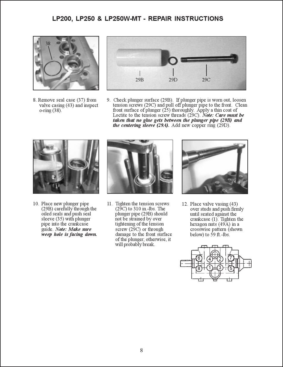 Repair instructions | Giant LP250W-MT User Manual | Page 8 / 12