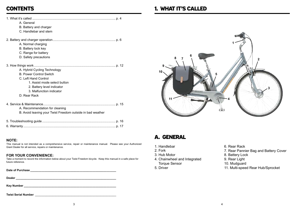 A. general, Contents 1. what it’s called | Giant DX User Manual | Page 3 / 11