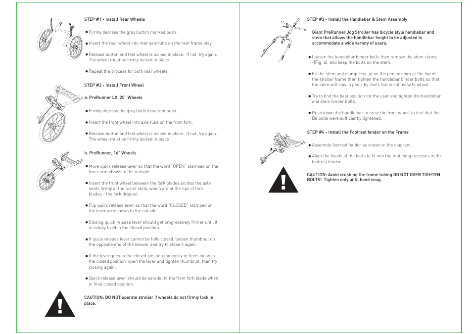 Giant PreRunner Jog Stroller User Manual | Page 2 / 3