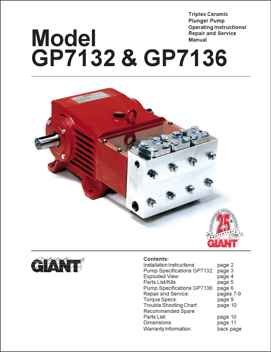 Giant GP7136 User Manual | 12 pages