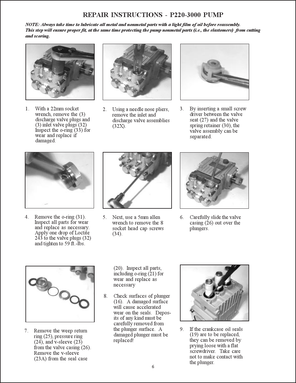 Giant TRIPLEX CERAMIC PLUNGER P220-3000 User Manual | Page 6 / 8
