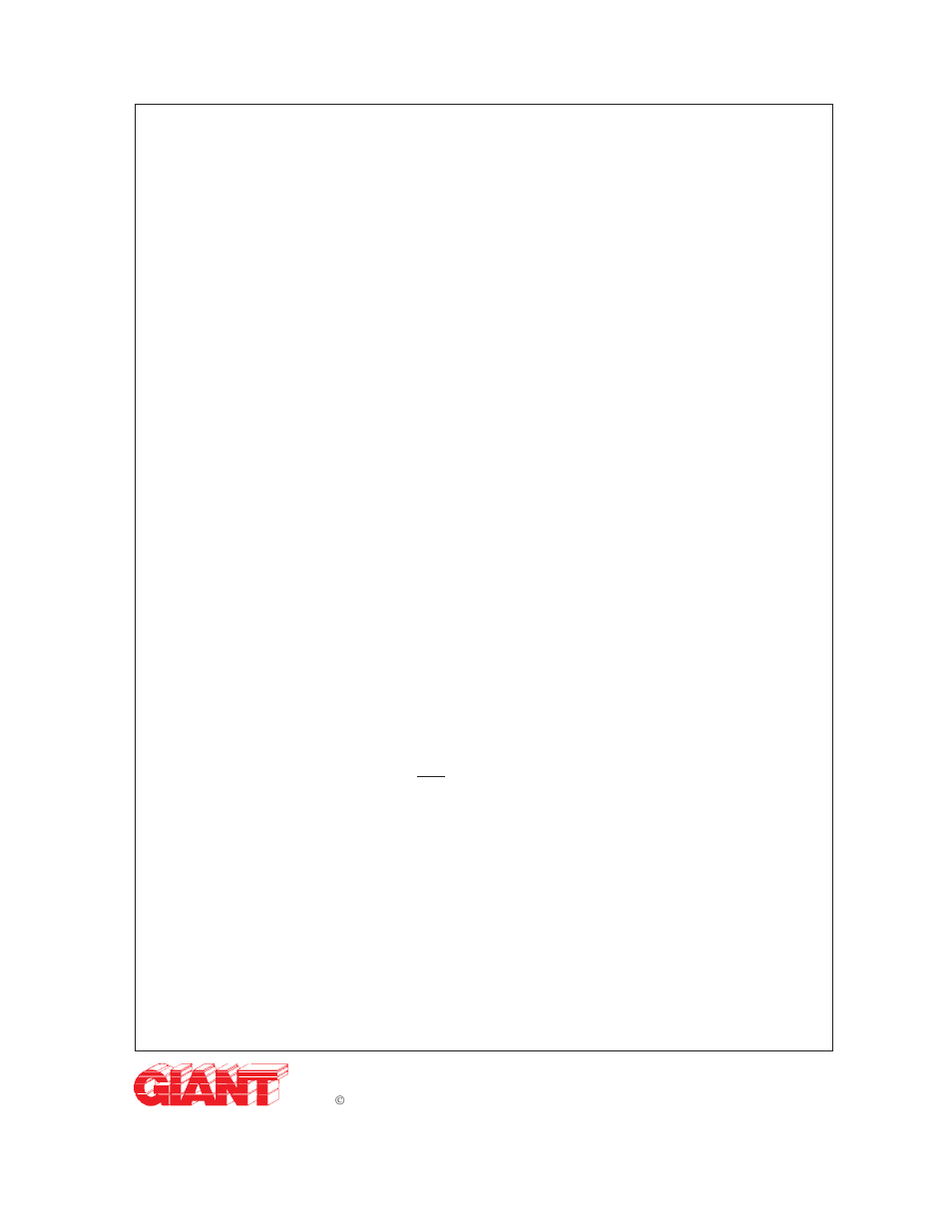 Giant industries limited warranty | Giant GP7170-4000 User Manual | Page 8 / 8