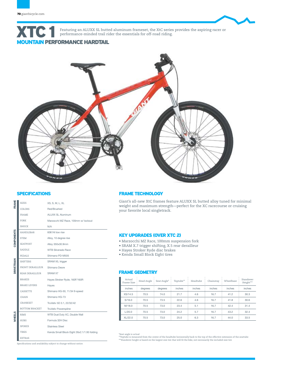 Giant XTC 1 User Manual | 1 page
