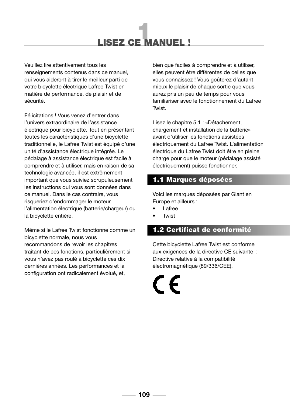 Lisez ce manuel | Giant TwisT 2002 Motorized Bicycle User Manual | Page 111 / 148
