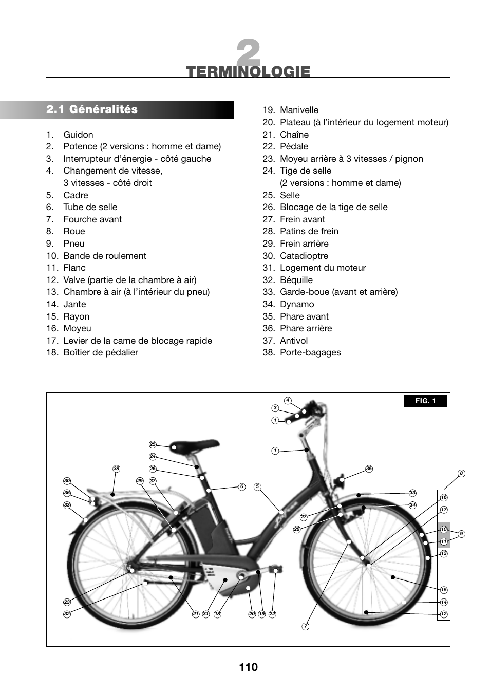 Terminologie, 1 généralités | Giant TwisT 2002 Motorized Bicycle User Manual | Page 112 / 148