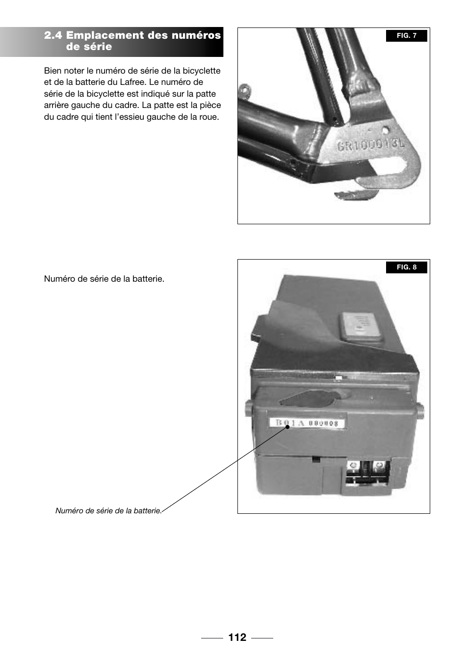 4 emplacement des numéros de série | Giant TwisT 2002 Motorized Bicycle User Manual | Page 114 / 148