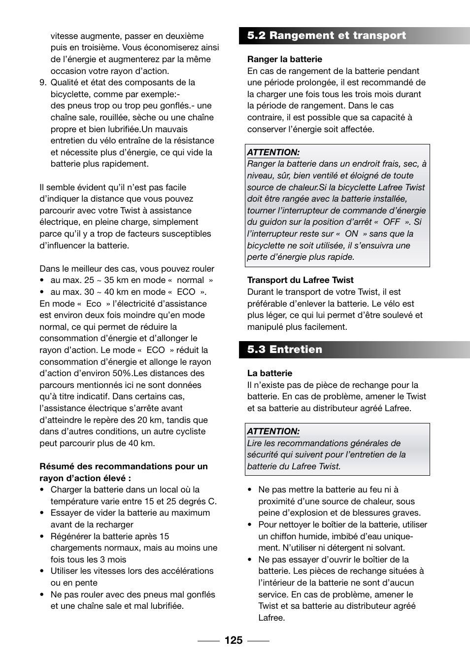 2 rangement et transport, 3 entretien | Giant TwisT 2002 Motorized Bicycle User Manual | Page 127 / 148