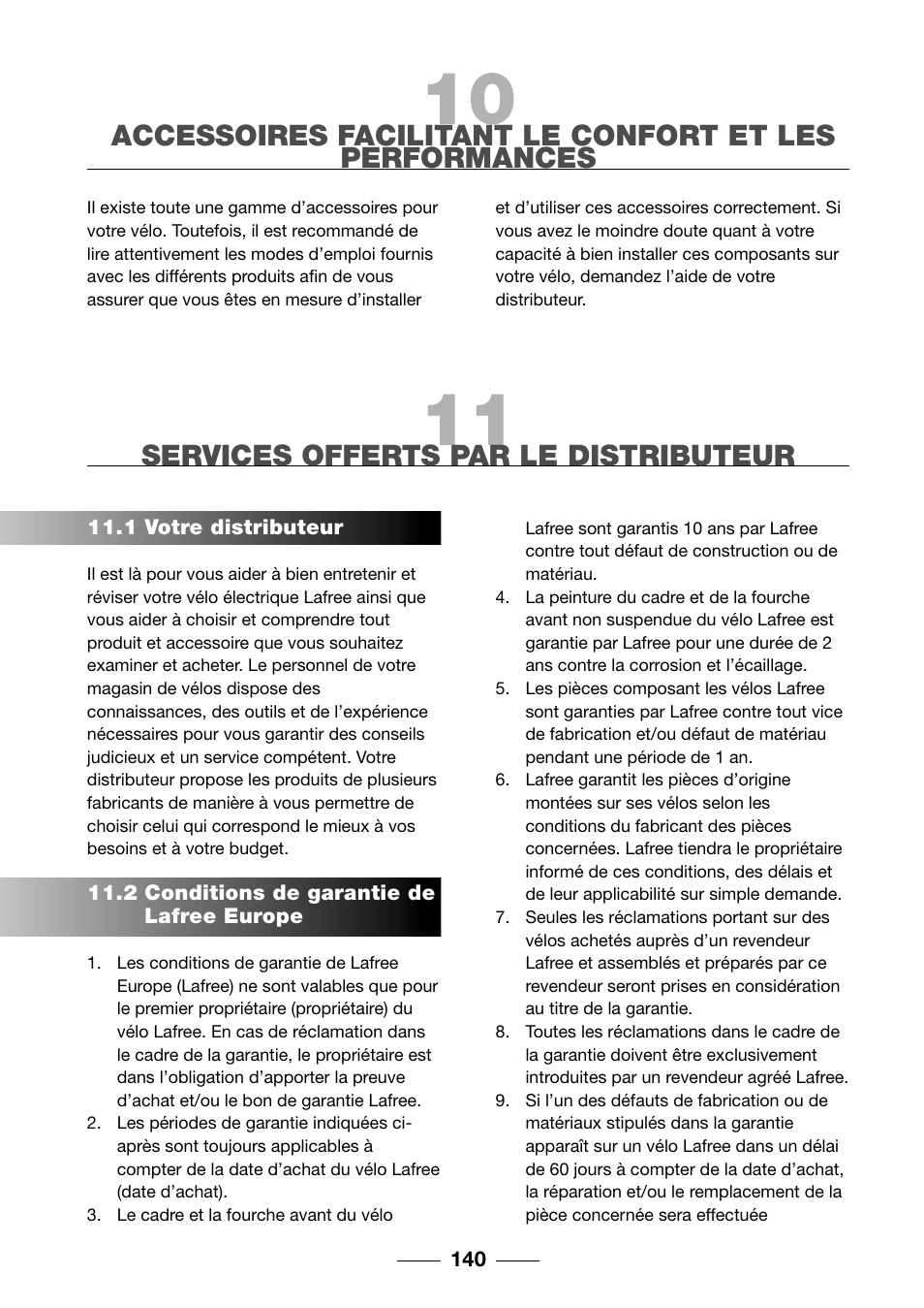 Services offerts par le distributeur | Giant TwisT 2002 Motorized Bicycle User Manual | Page 142 / 148