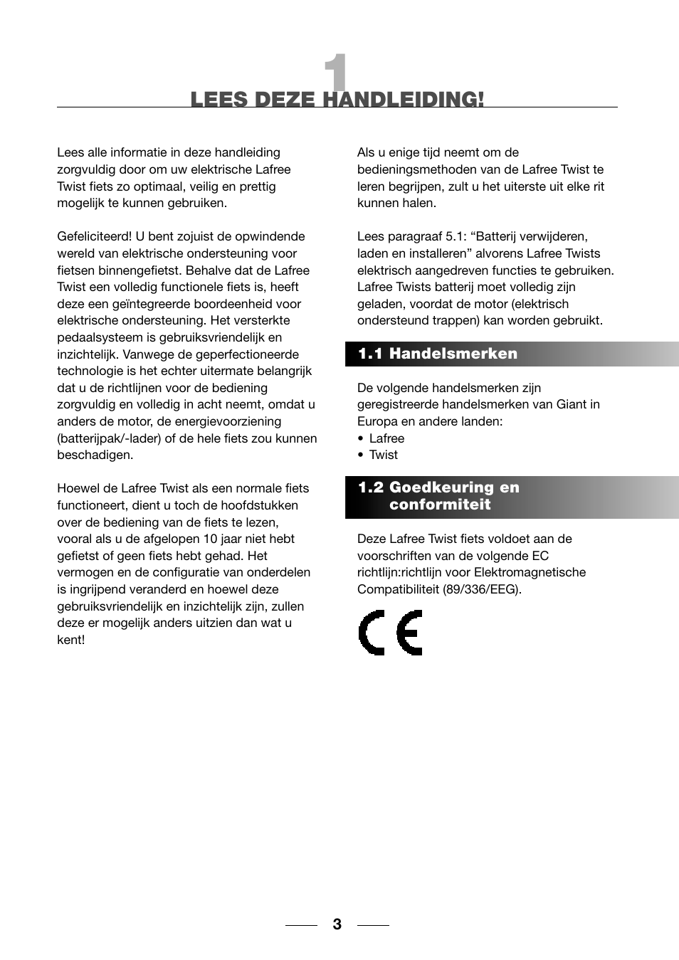 Lees deze handleiding | Giant TwisT 2002 Motorized Bicycle User Manual | Page 5 / 148