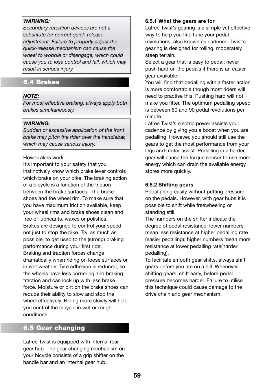 Giant TwisT 2002 Motorized Bicycle User Manual | Page 61 / 148