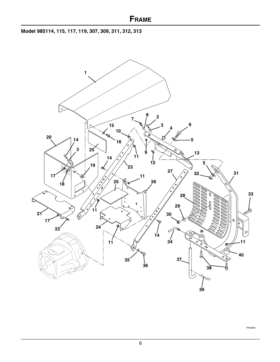 Frame, Rame | Gravely 985117 User Manual | Page 6 / 36
