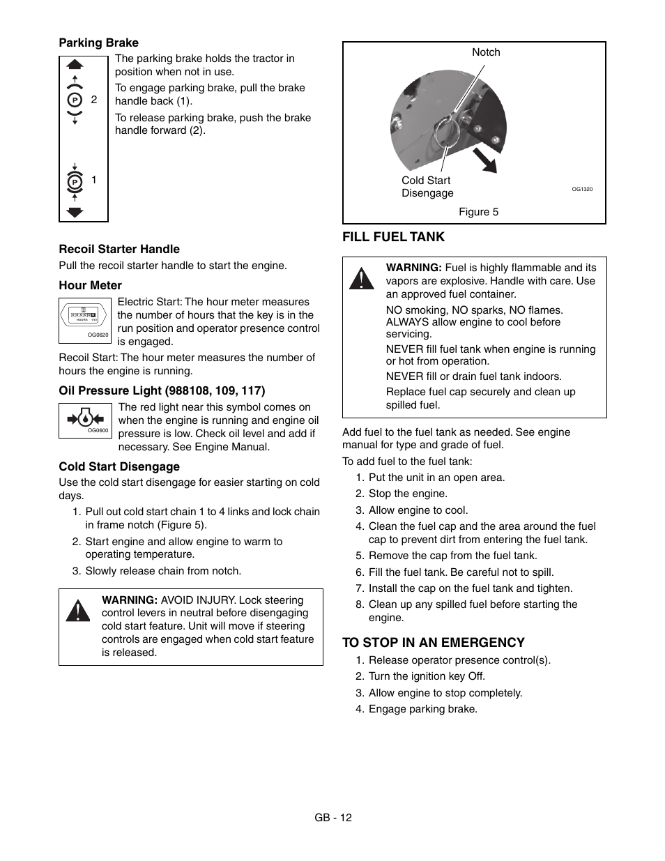 Fill fuel tank | Gravely 988117 - HR1536FX User Manual | Page 12 / 33