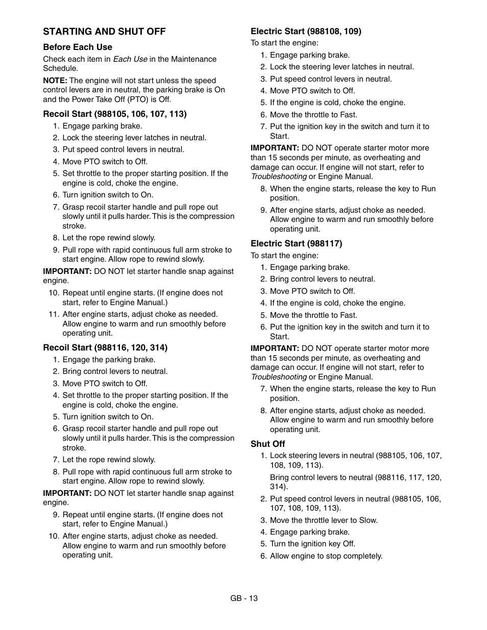 Gravely 988117 - HR1536FX User Manual | Page 13 / 33