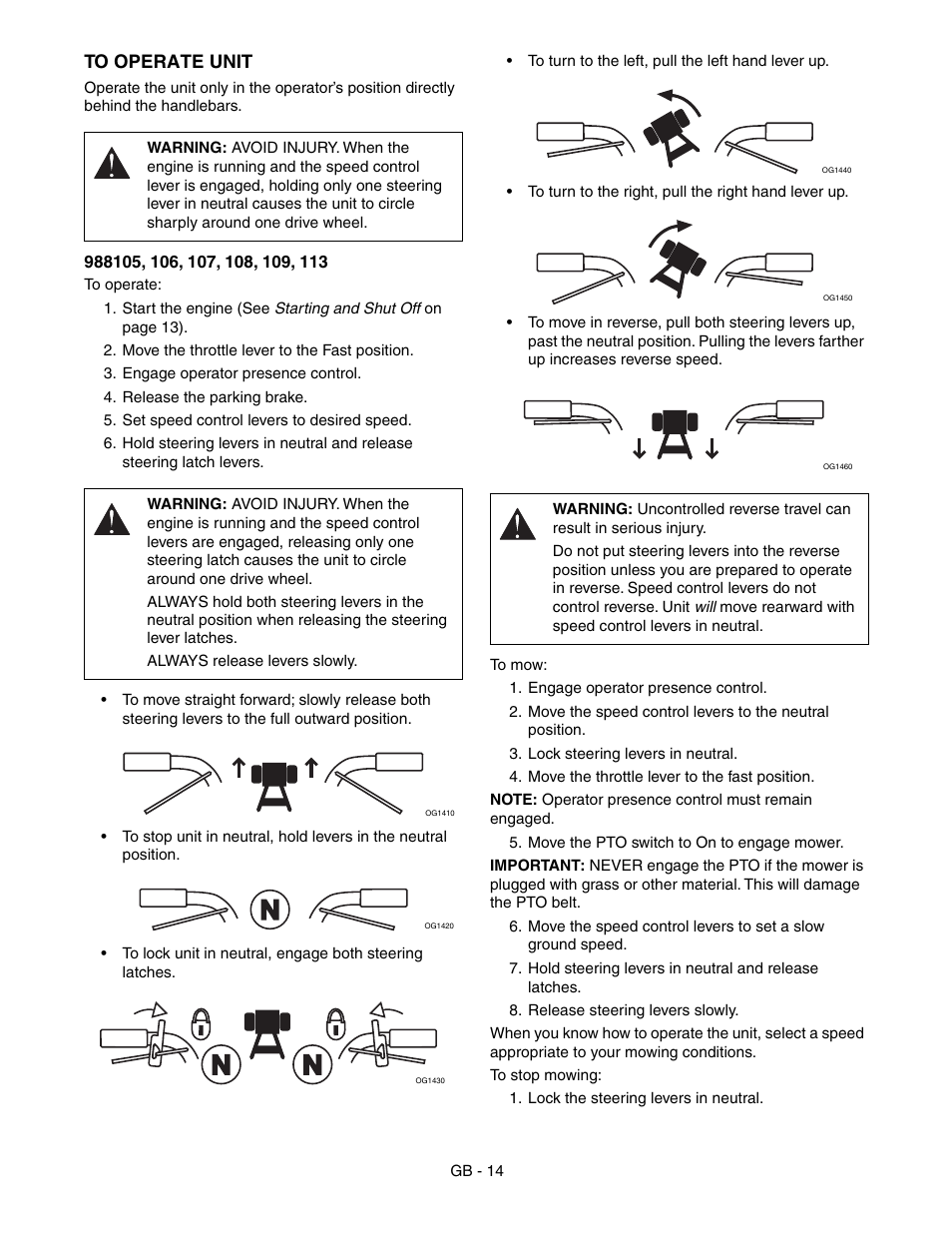 Gravely 988117 - HR1536FX User Manual | Page 14 / 33