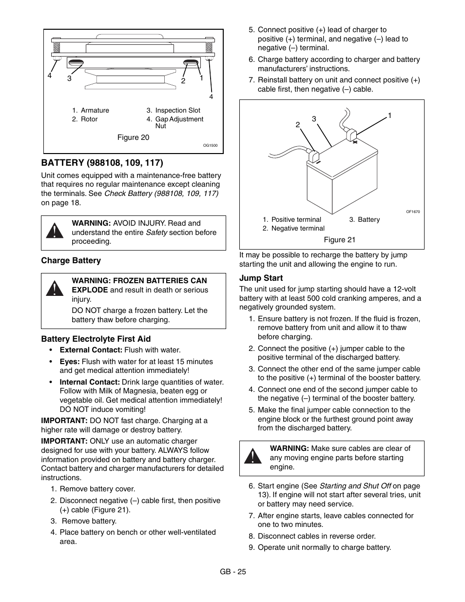 See charge battery | Gravely 988117 - HR1536FX User Manual | Page 25 / 33