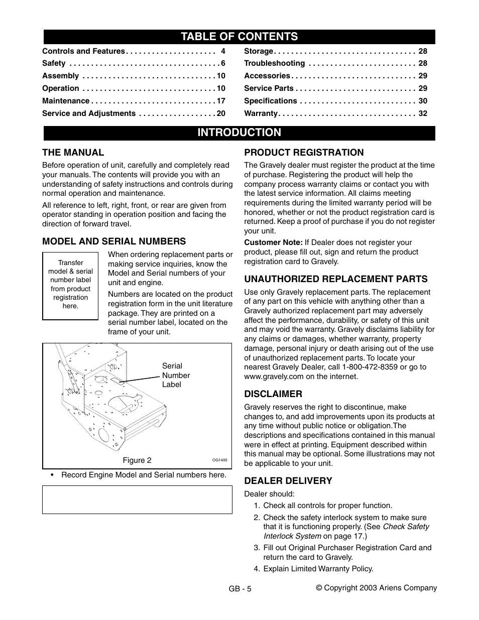 Gravely 988117 - HR1536FX User Manual | Page 5 / 33