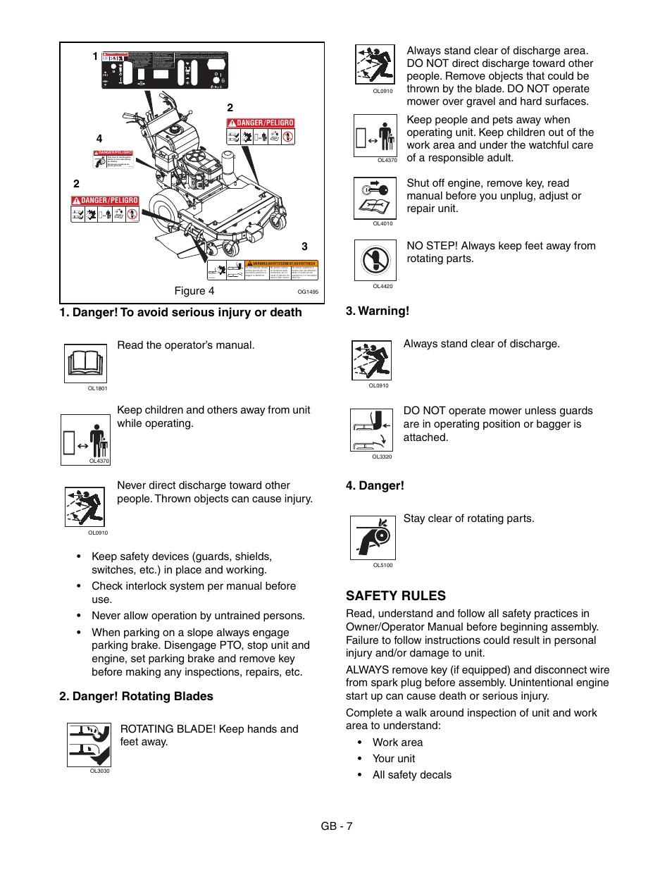 Safety rules | Gravely 988117 - HR1536FX User Manual | Page 7 / 33