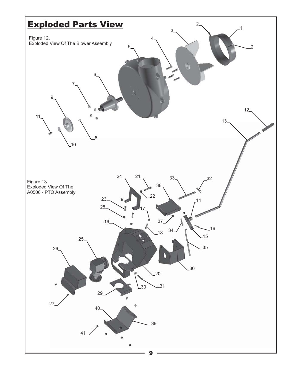 Exploded parts view | Gravely 12031301 User Manual | Page 9 / 20