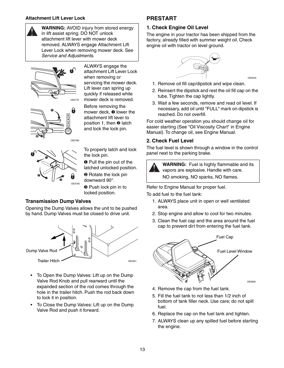 Prestart | Gravely 915015 - 1742 ZT User Manual | Page 13 / 34