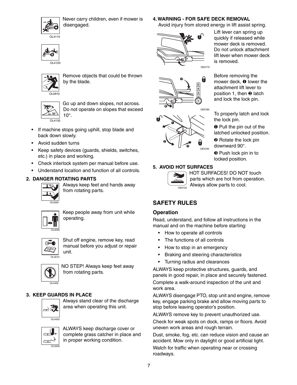 Safety rules | Gravely 915015 - 1742 ZT User Manual | Page 7 / 34