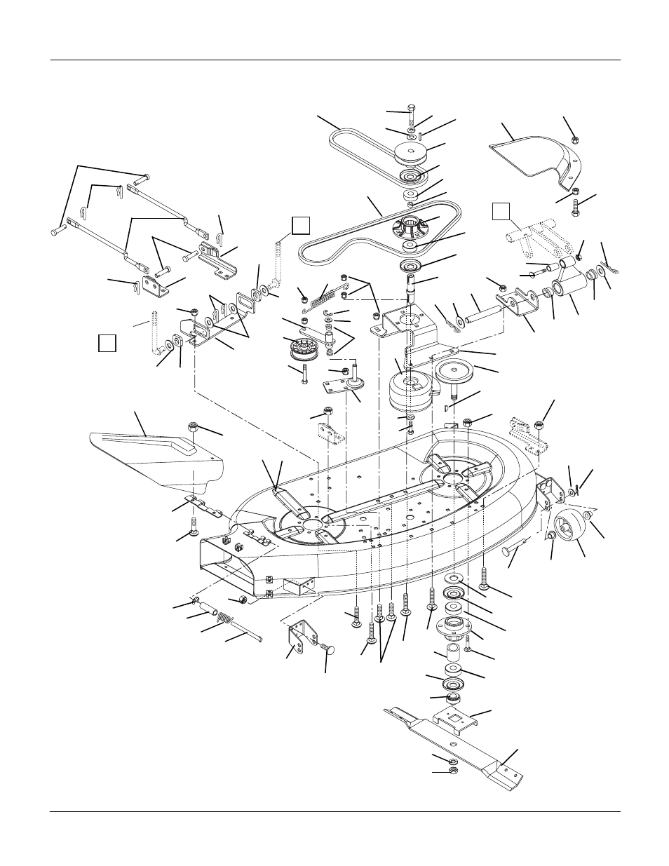 40” deck, belts, blades and idlers, 40” d | Gravely REAR ENGINE RIDER 927064 - RM1440 User Manual | Page 22 / 25