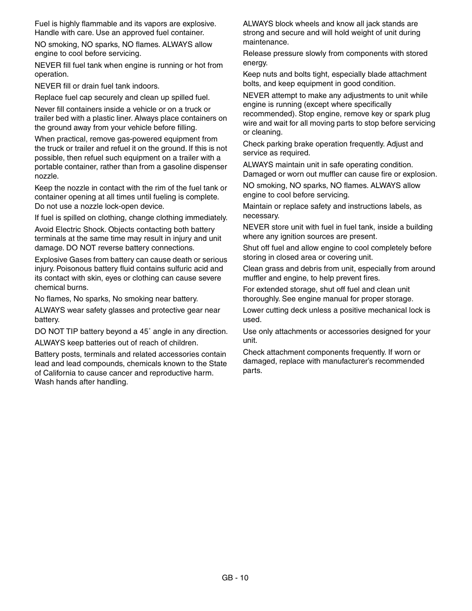 Gravely 992042 19HP-144Z User Manual | Page 10 / 27