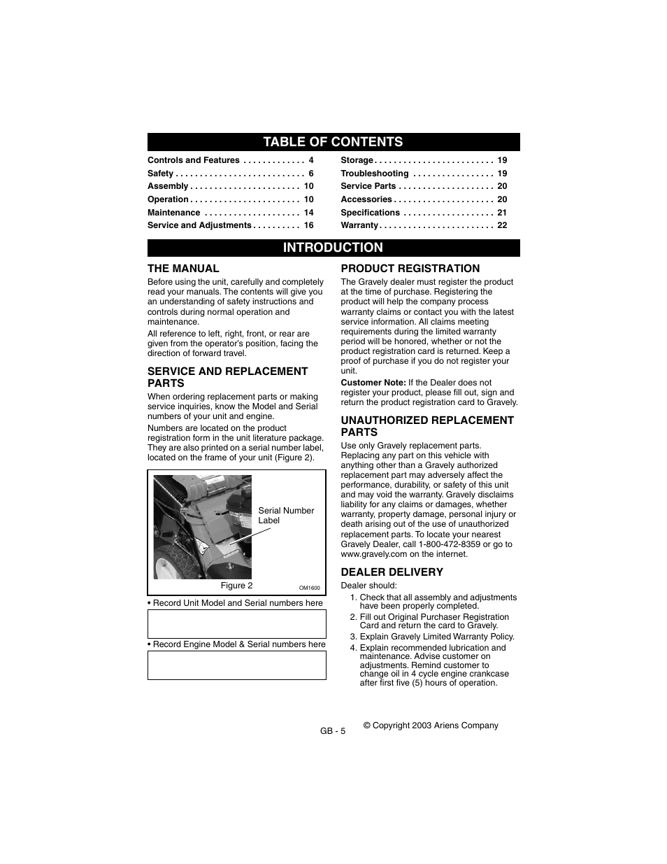 Gravely 911530 - Pro 21 SCH User Manual | Page 5 / 23