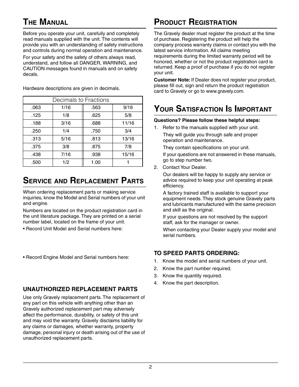 Gravely 927060 - RM1028 User Manual | Page 2 / 25