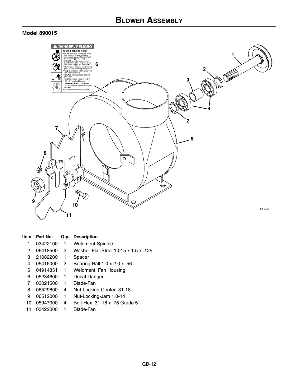 Lower, Ssembly | Gravely PROMASTER 890015* User Manual | Page 12 / 14