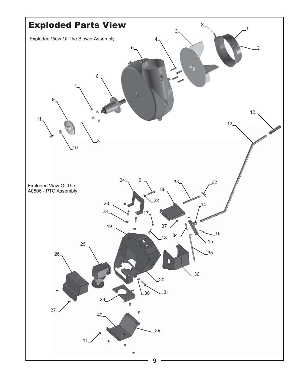 Exploded parts view | Gravely 12031303 User Manual | Page 9 / 22