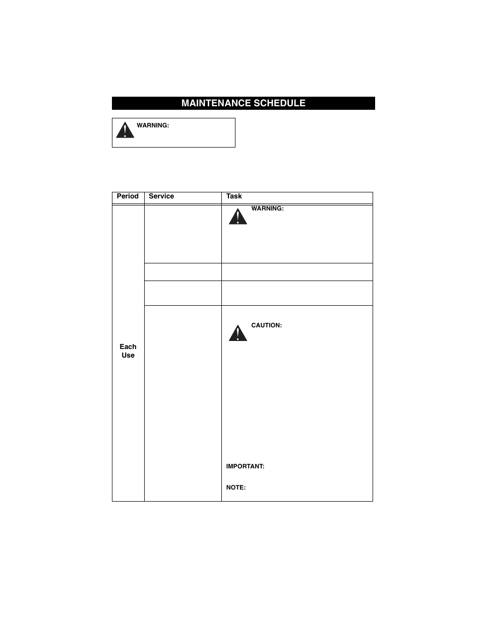 Maintenance schedule | Gravely COMPACT-PRO 991072 User Manual | Page 17 / 34