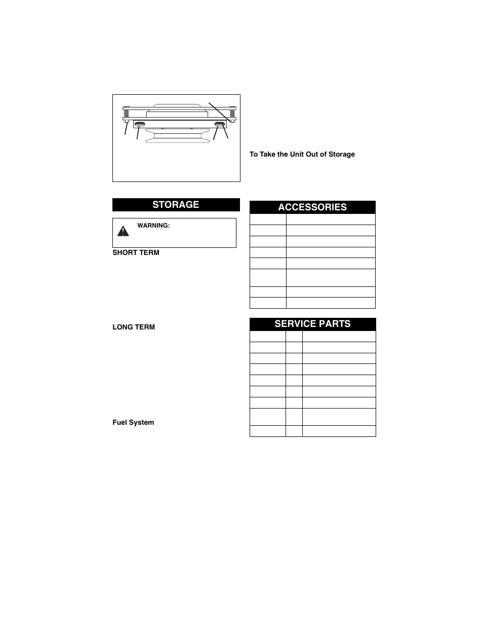 Storage, Accessories, Service parts | Gravely COMPACT-PRO 991072 User Manual | Page 30 / 34