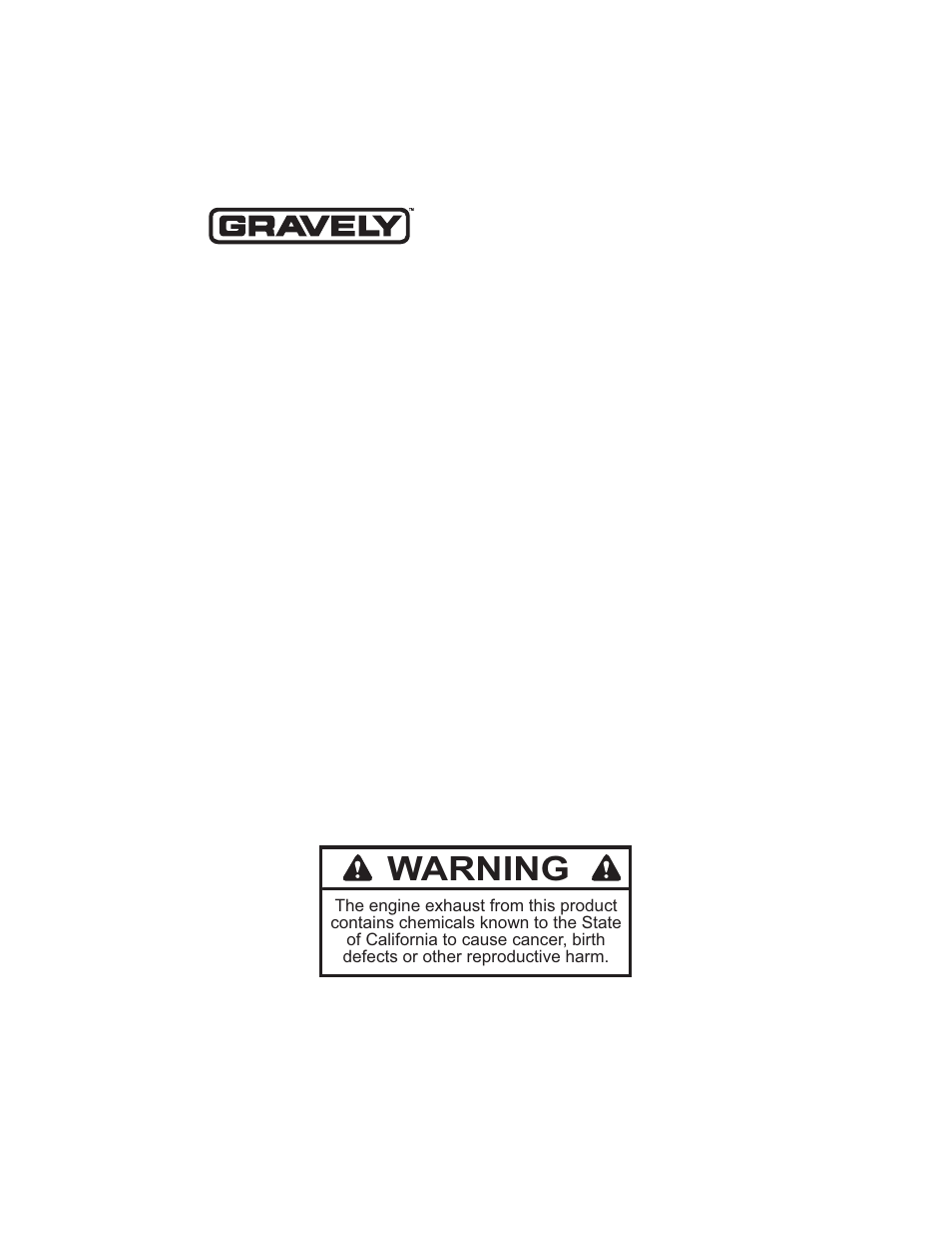 Warning | Gravely COMPACT-PRO 991072 User Manual | Page 34 / 34