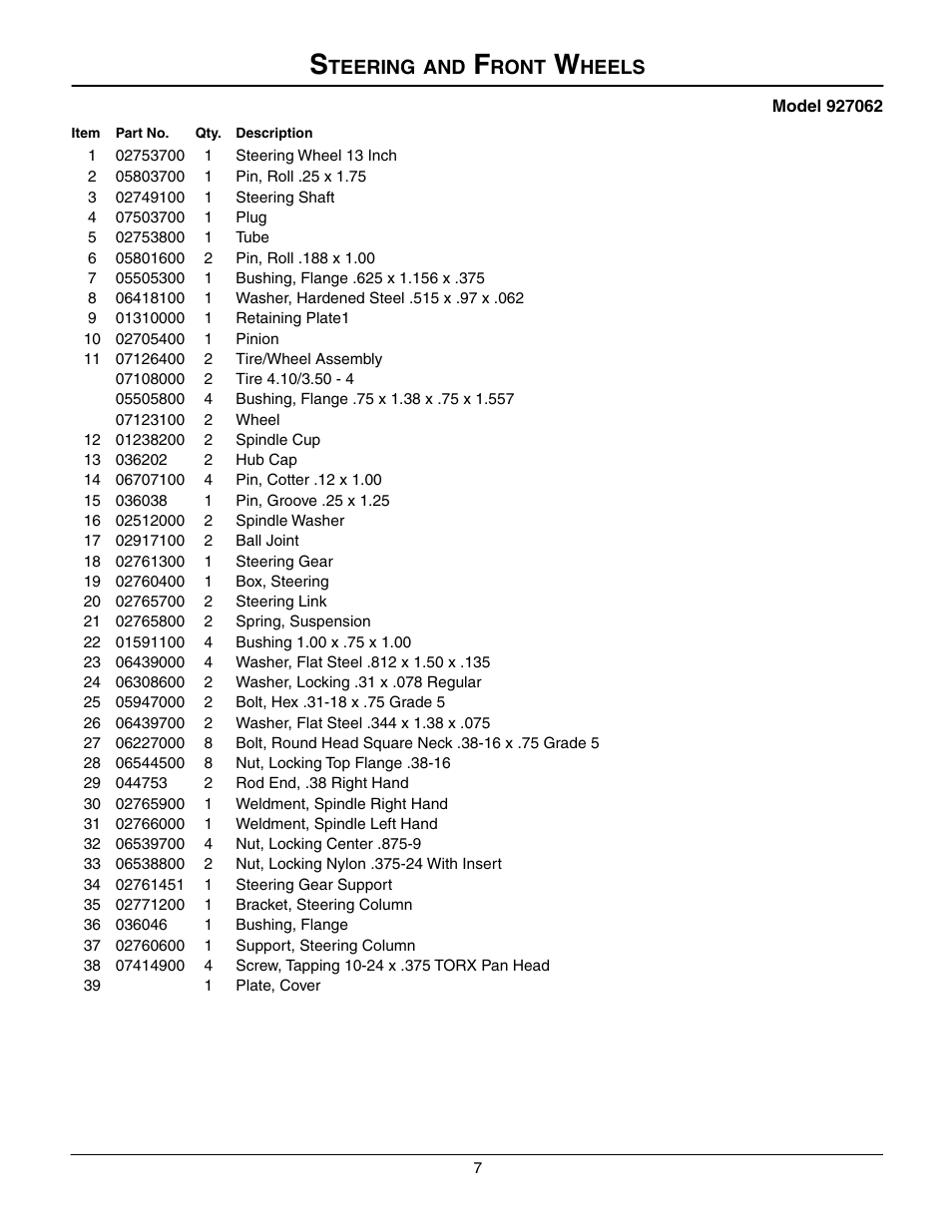 Gravely 927062 - RM1232 User Manual | Page 7 / 19