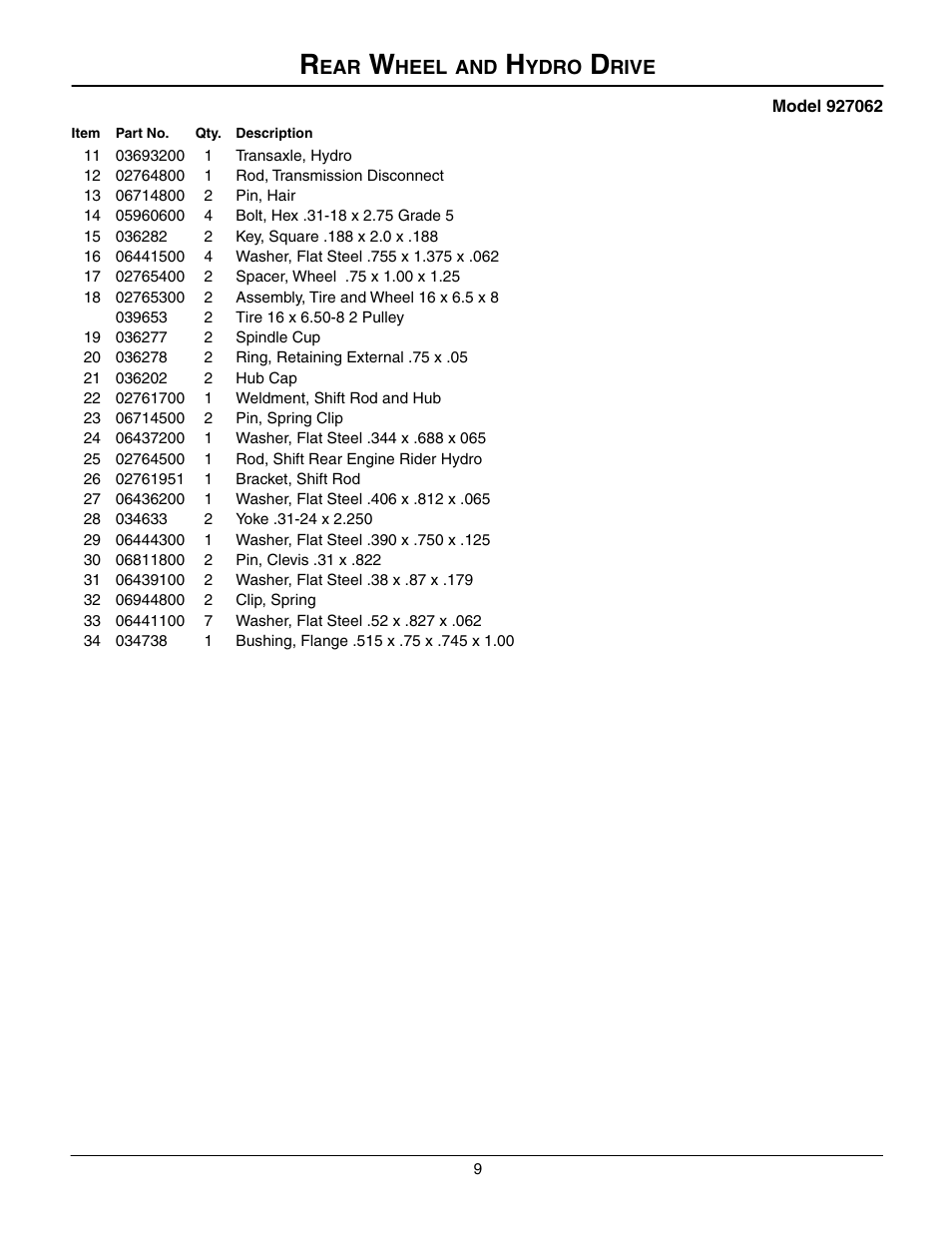 Gravely 927062 - RM1232 User Manual | Page 9 / 19