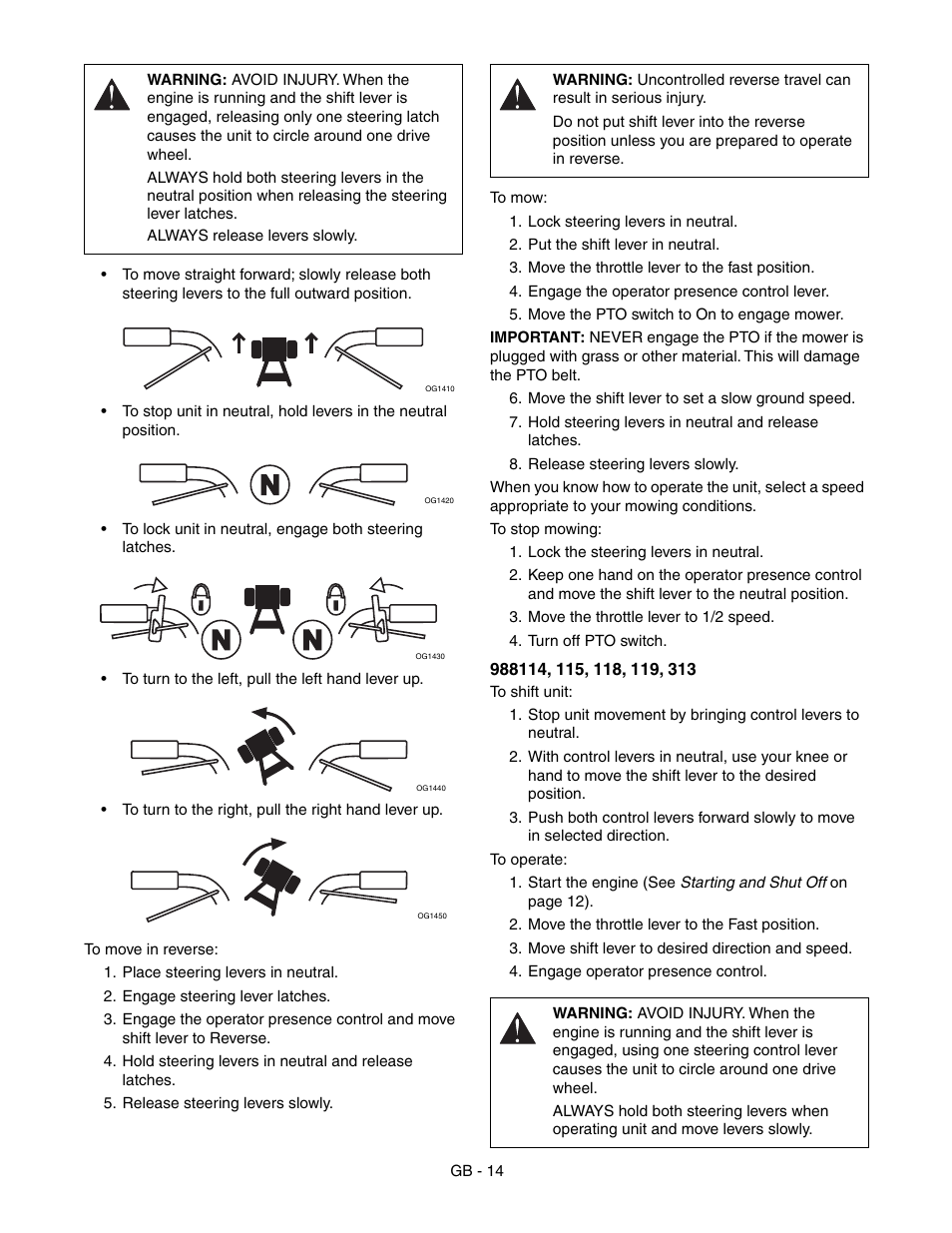 Gravely 988100-GR1336FX User Manual | Page 14 / 30