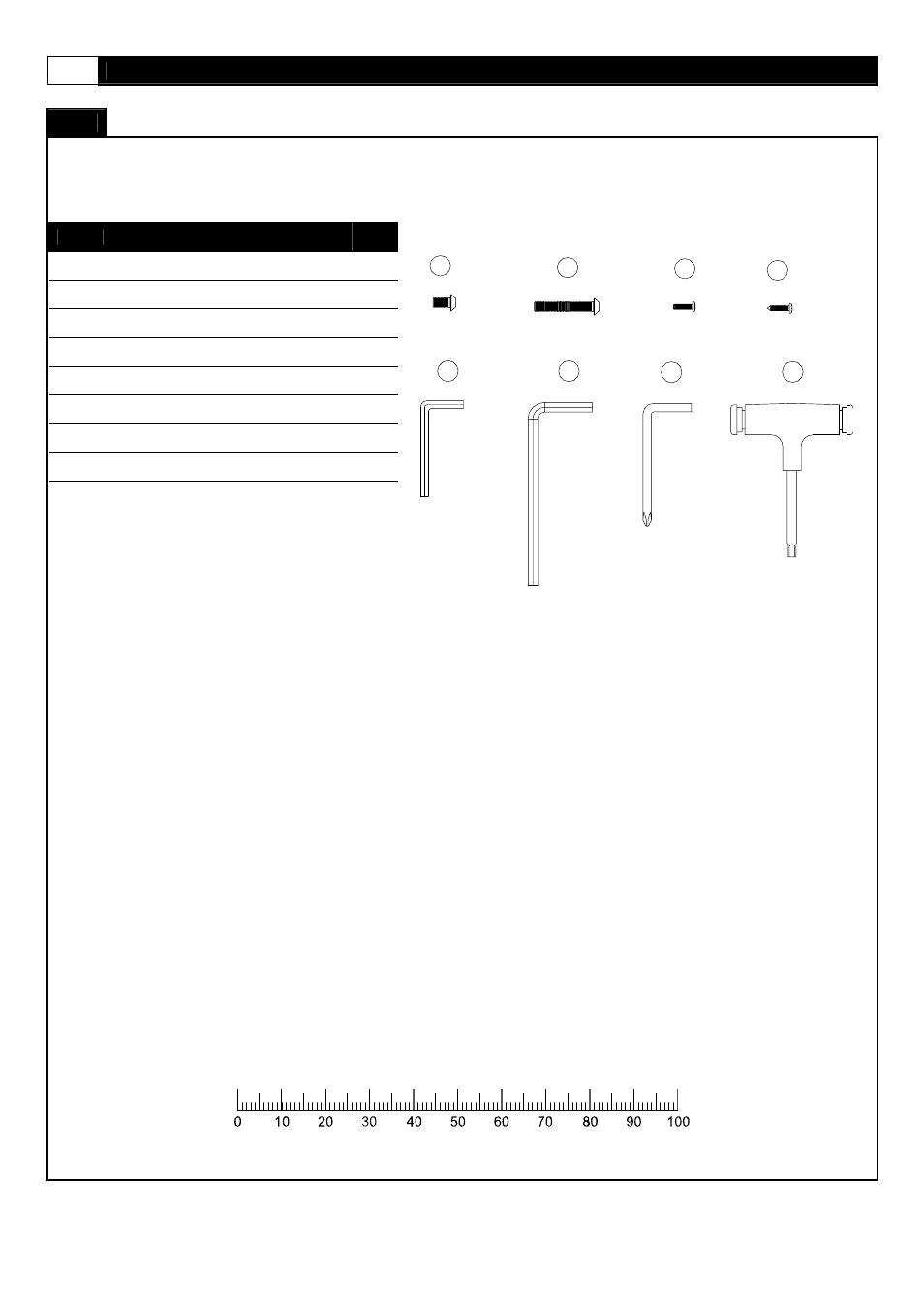Hardware comparison chart, Millimeters | Greenmaster FX40HR User Manual | Page 6 / 37