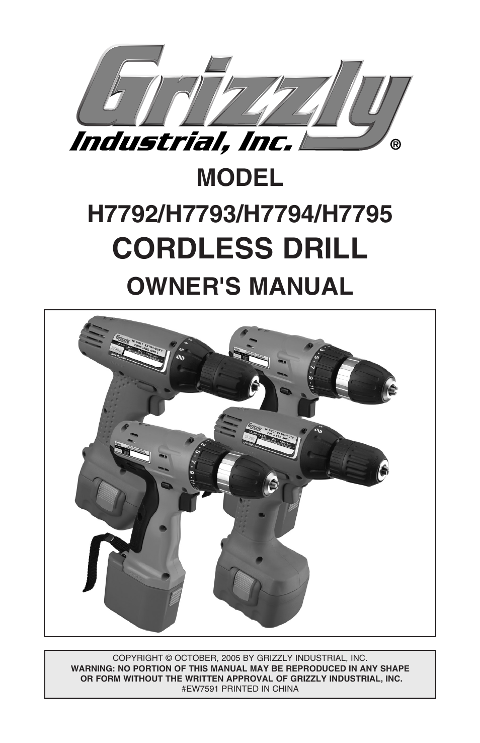 Grizzly H7793 User Manual | 20 pages