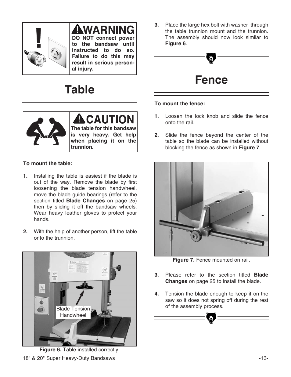 Table, Fence | Grizzly G0506 User Manual | Page 15 / 56