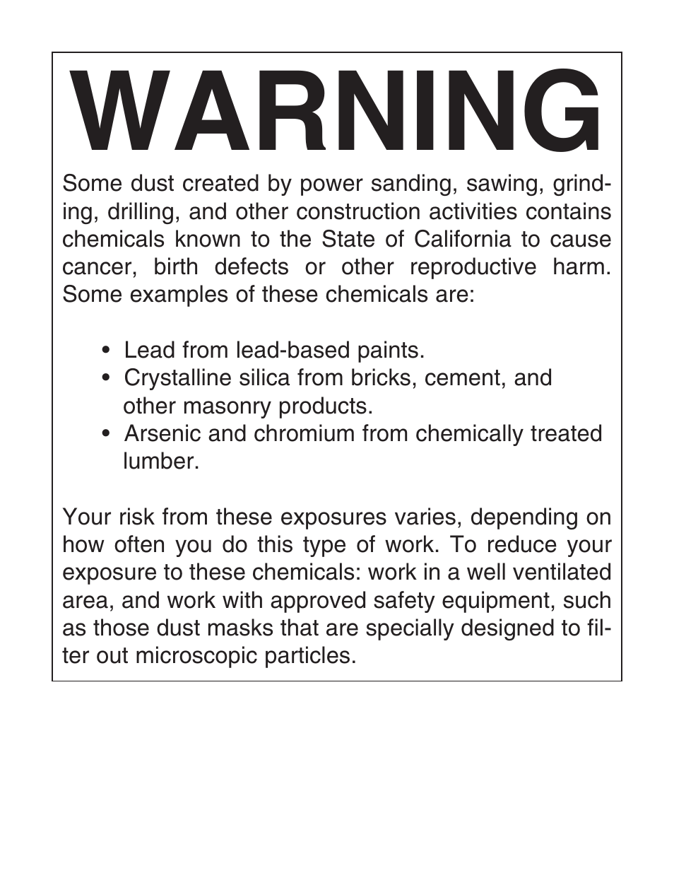 Warning | Grizzly G0506 User Manual | Page 2 / 56