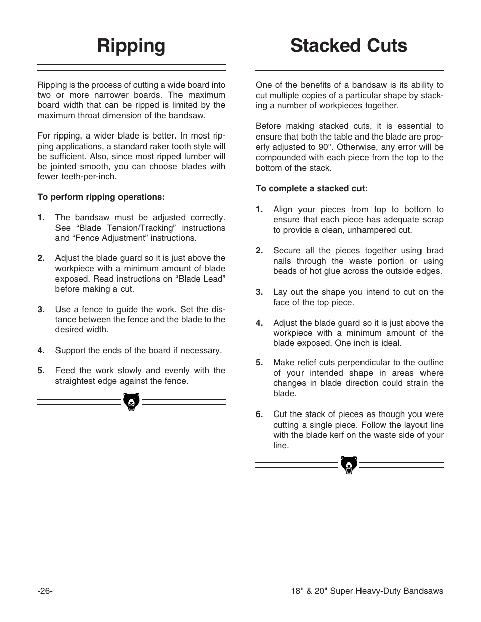 Ripping stacked cuts | Grizzly G0506 User Manual | Page 28 / 56