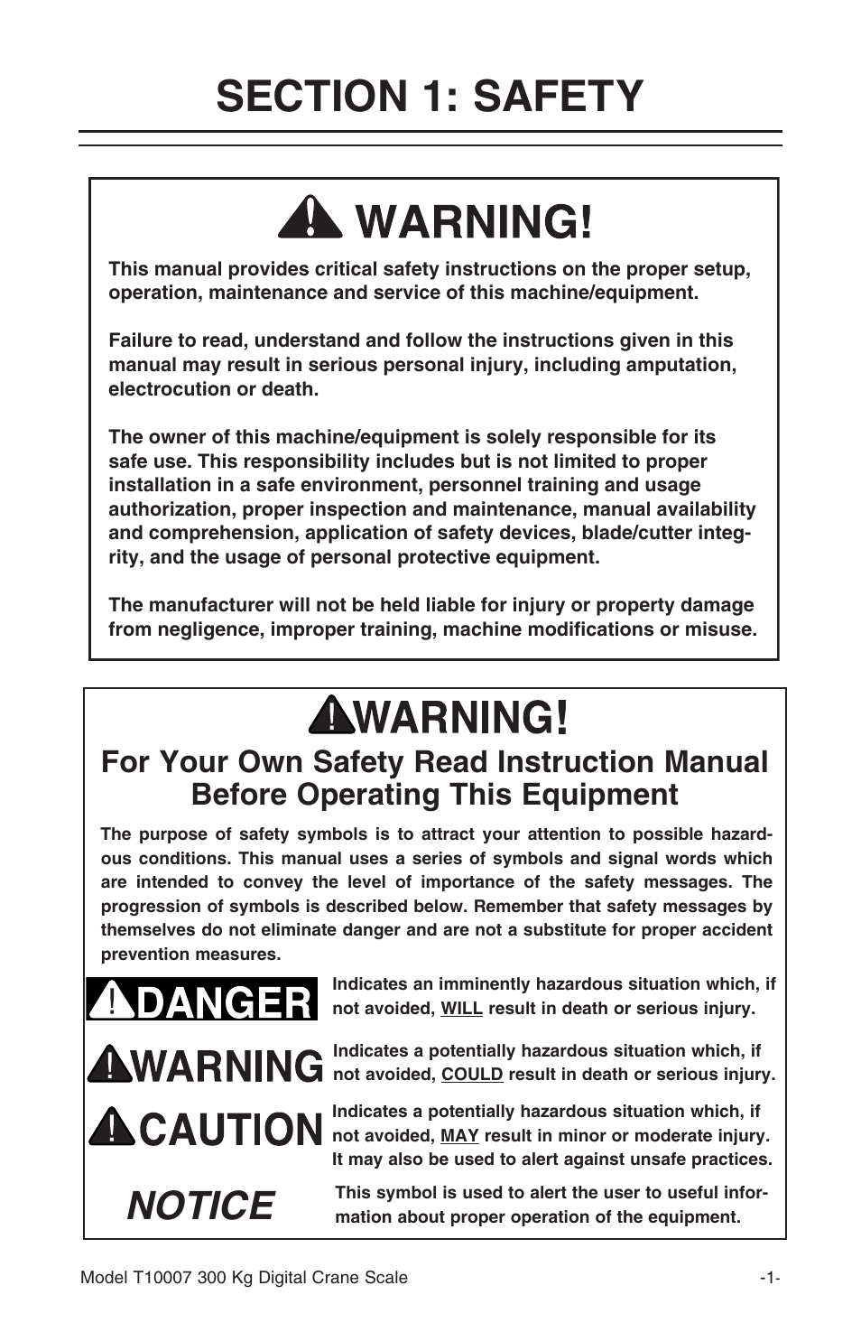 Notice | Grizzly T10007 User Manual | Page 2 / 16