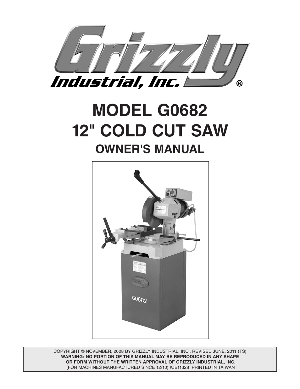 Grizzly 12" Cold Cut Saw G0682 User Manual | 52 pages