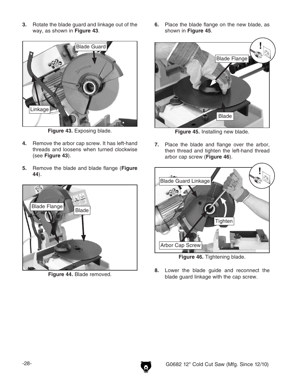 Grizzly 12" Cold Cut Saw G0682 User Manual | Page 30 / 52