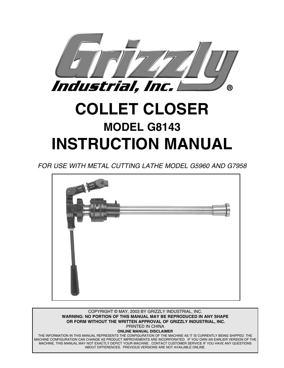 Grizzly G8143 User Manual | 16 pages