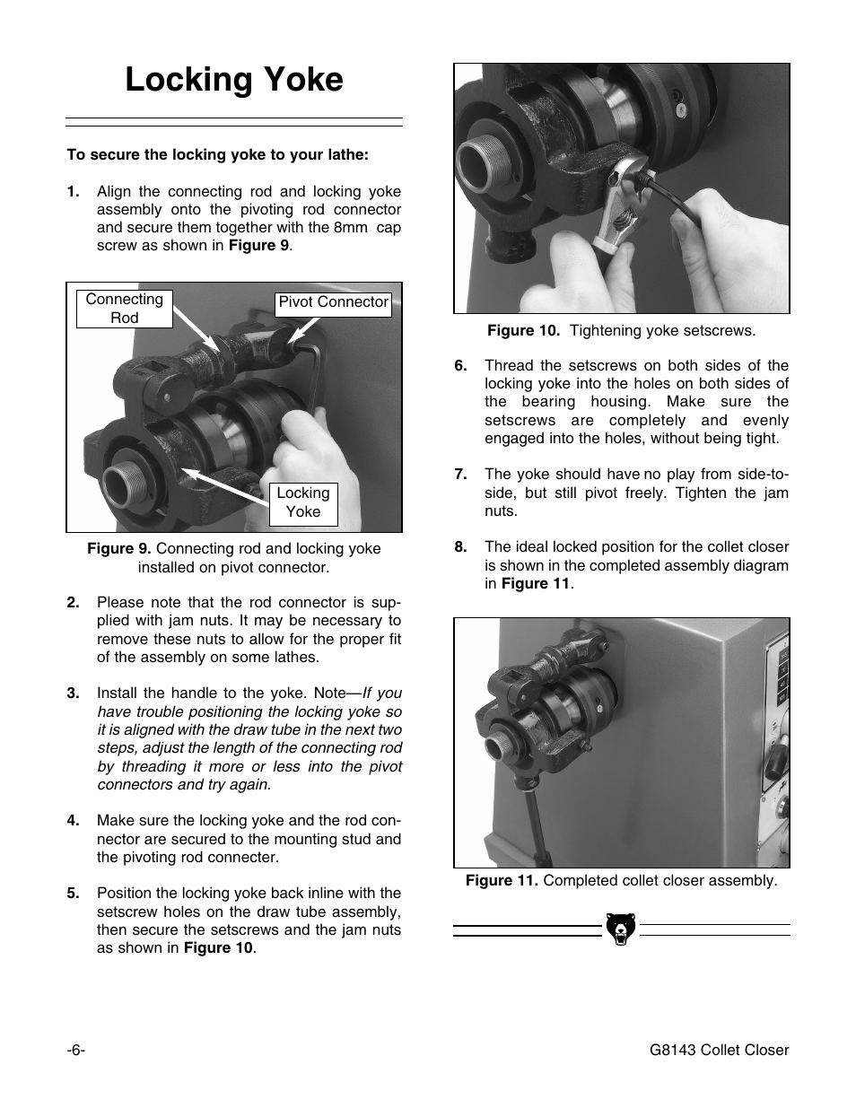 Locking yoke | Grizzly G8143 User Manual | Page 8 / 16